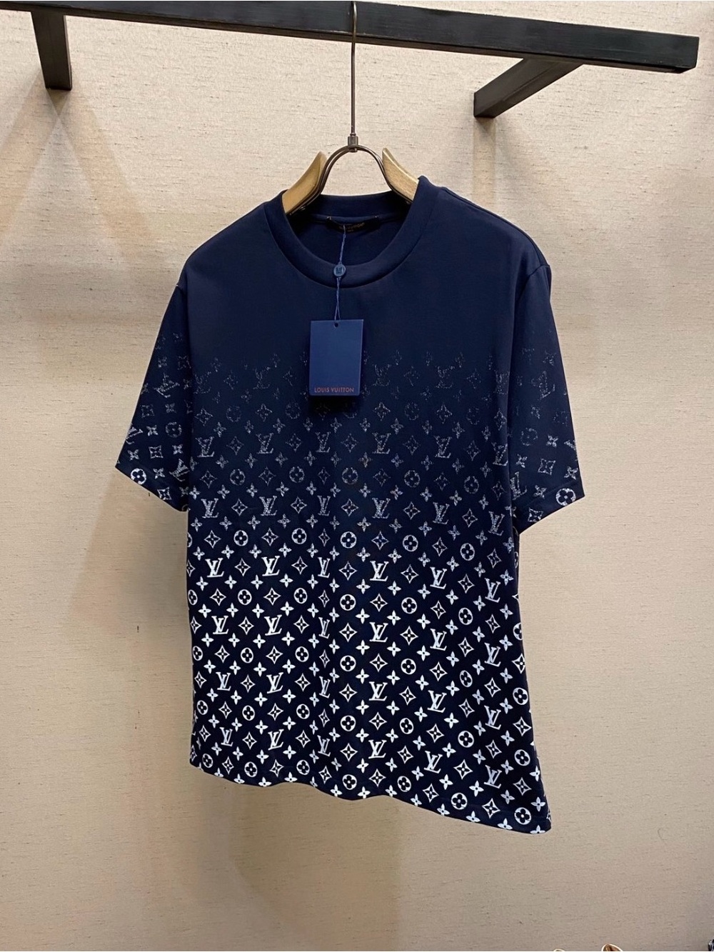 Louis Vuitton Navy and White Monogram Short Sleeve Tee
